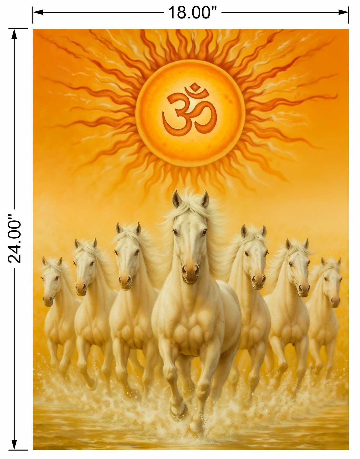 7 Running Horse With OM 3D wall art