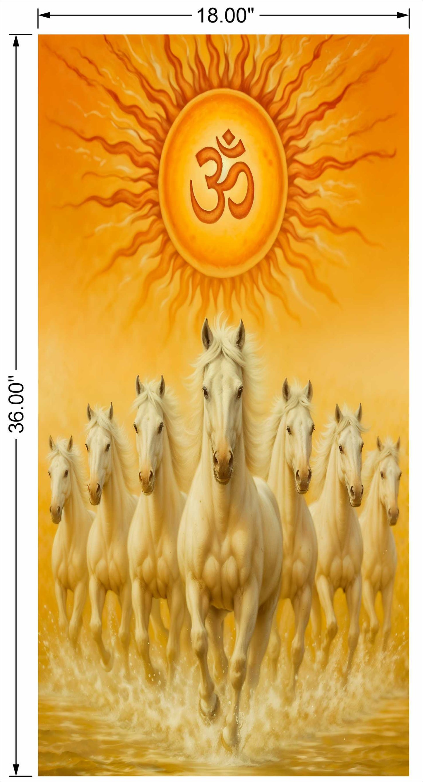7 Running Horse With OM 3D wall art