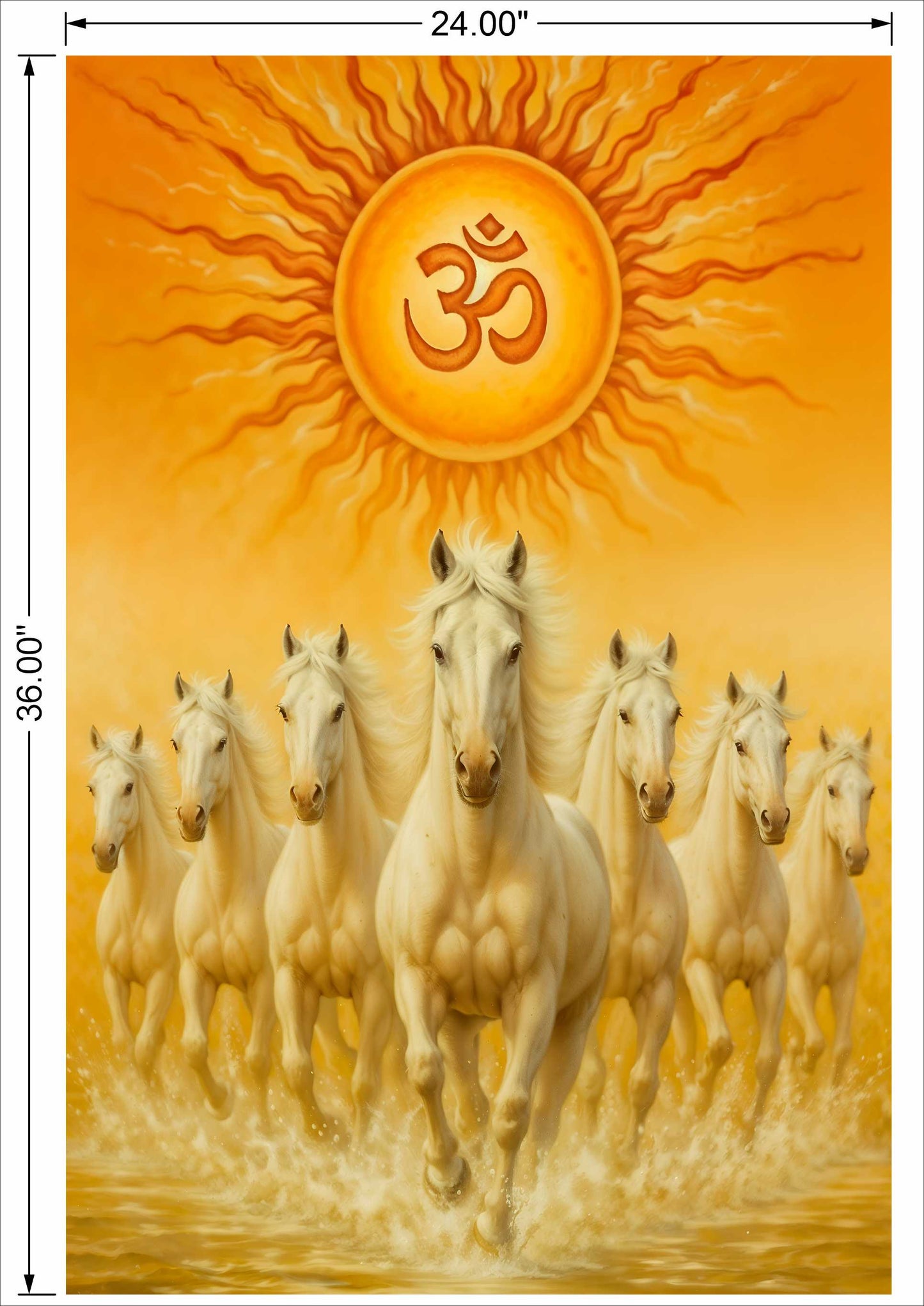 7 Running Horse With OM 3D wall art