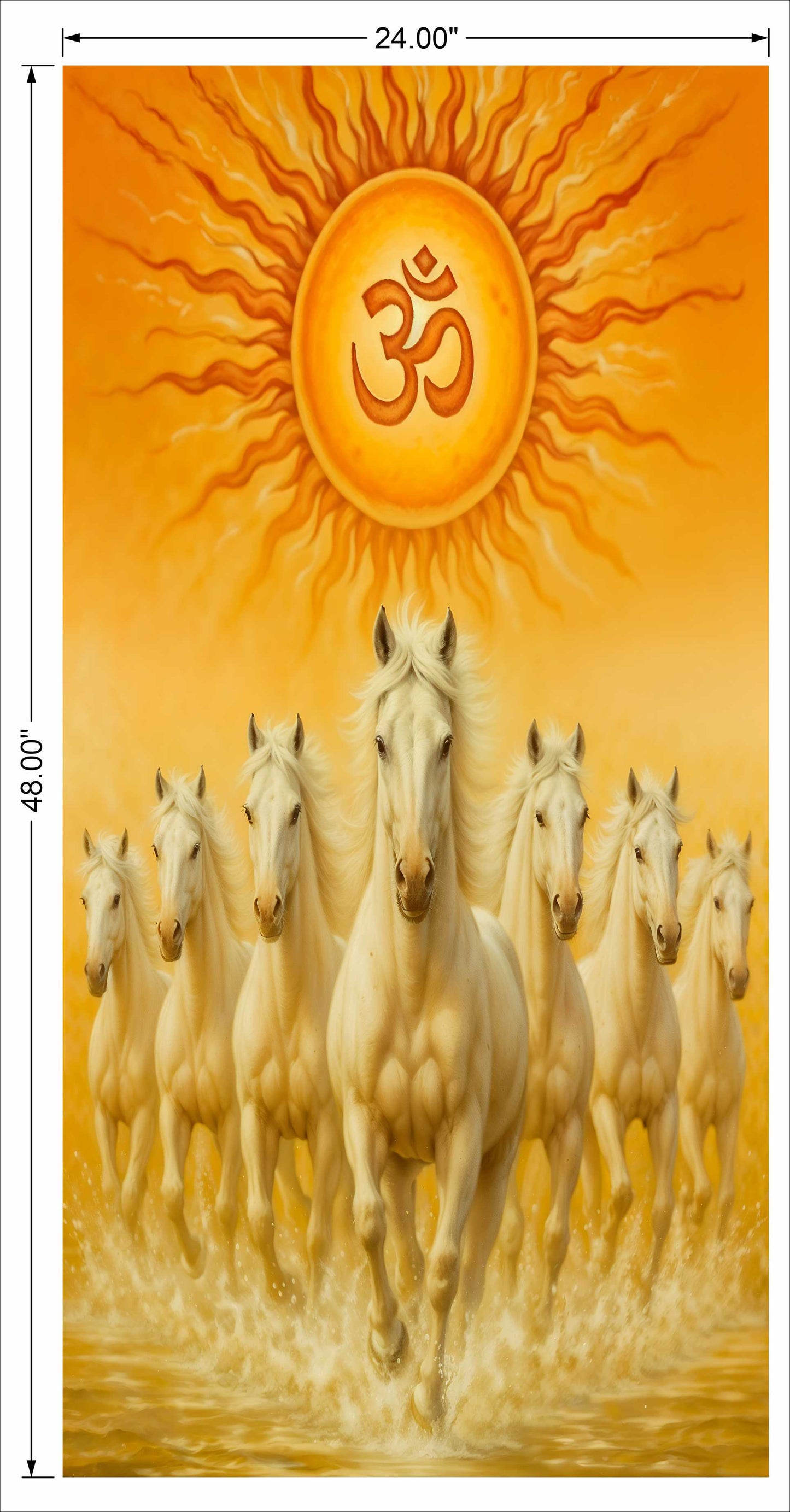 7 Running Horse With OM 3D wall art