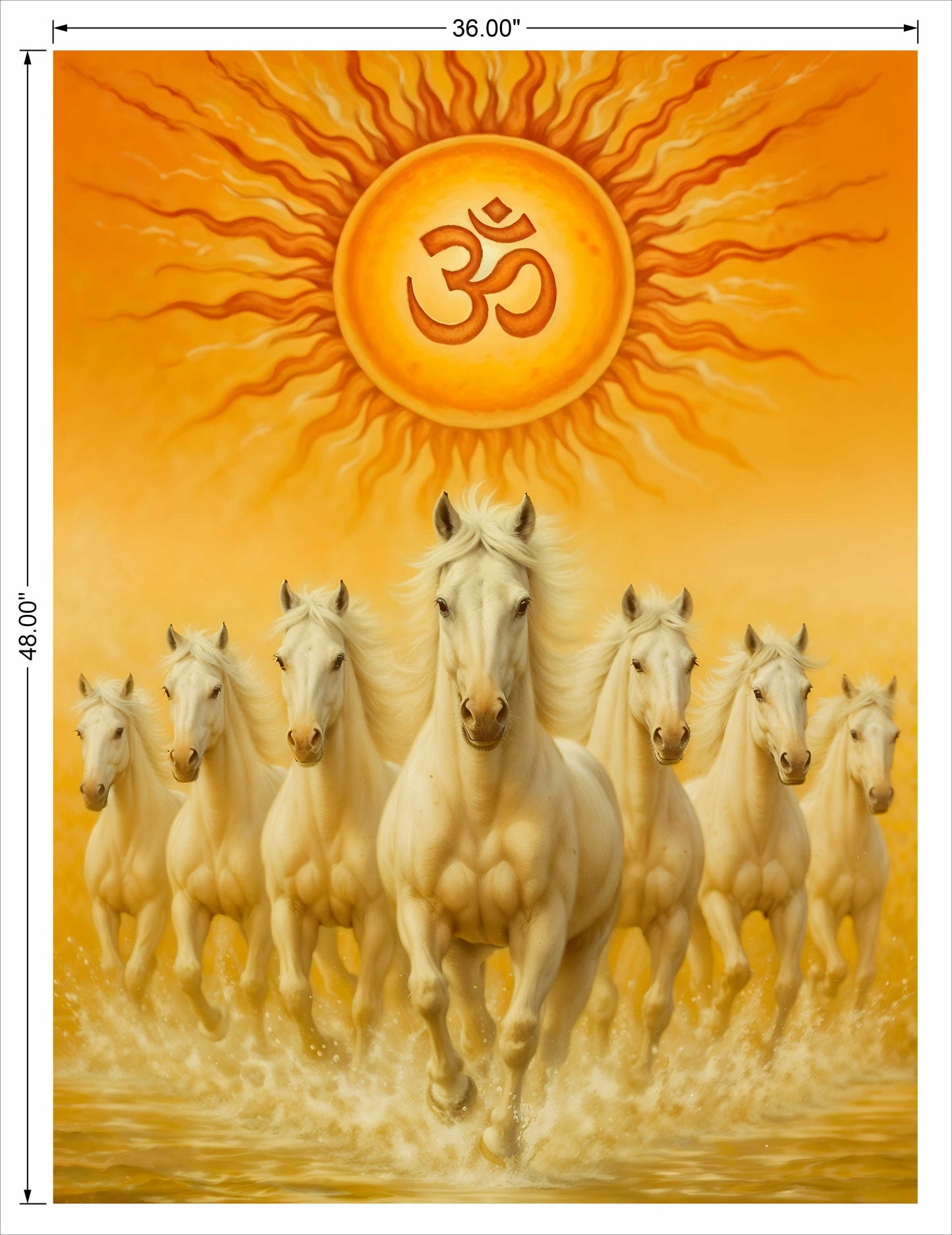 7 Running Horse With OM 3D wall art