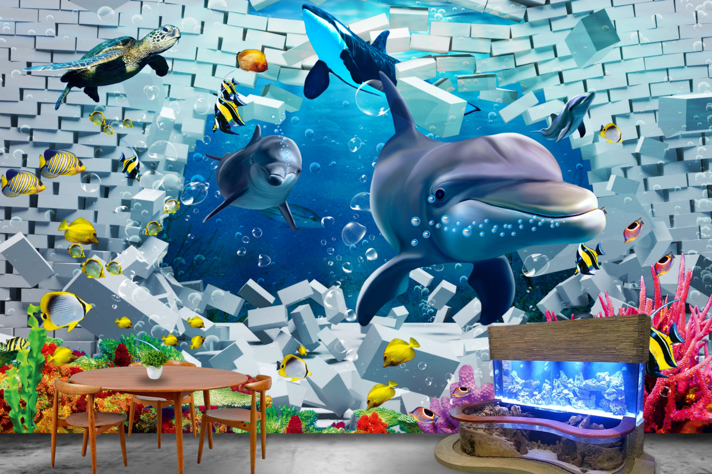 3D Fish Kids Wallpaper