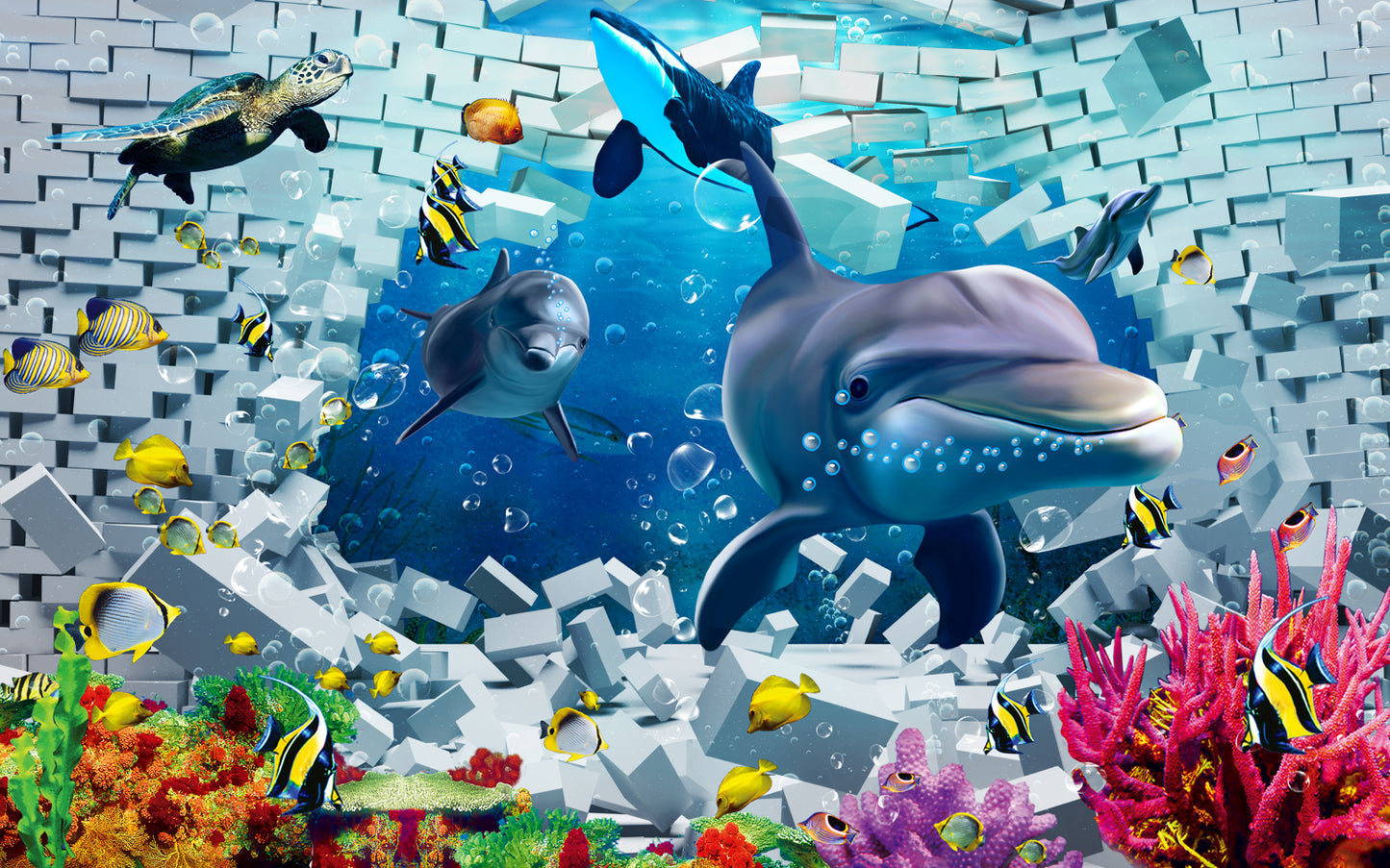 3D Fish Kids Wallpaper