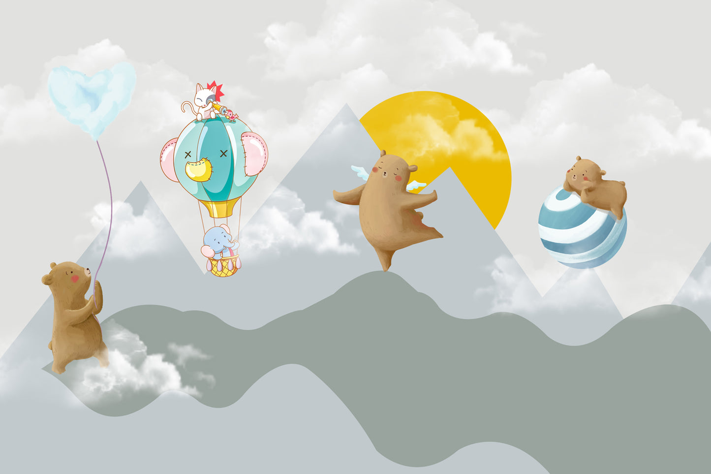 Parachute Balloon Kids Wallpaper