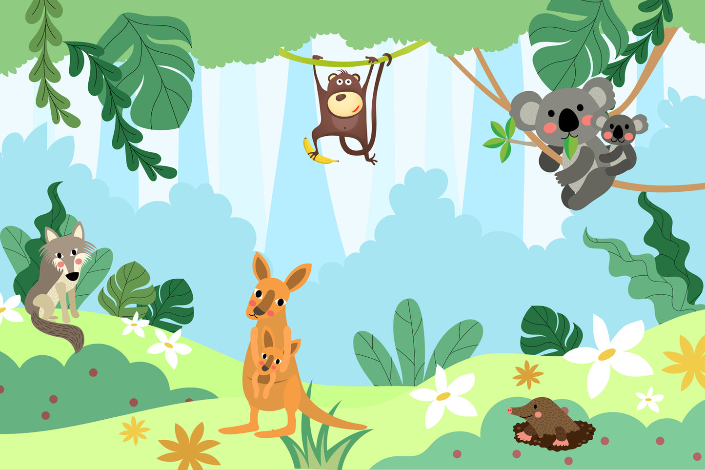 Funny Cartoon Kids Wallpaper