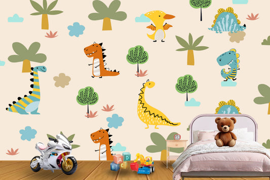 Dinosaur kids Cartoon Wallpaper