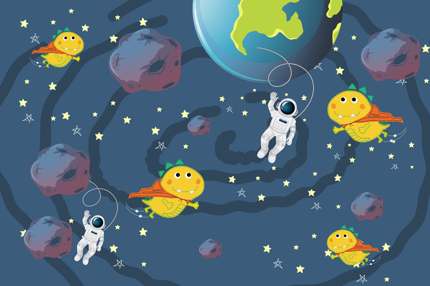 Astronaut Galaxy Kids Wallpaper