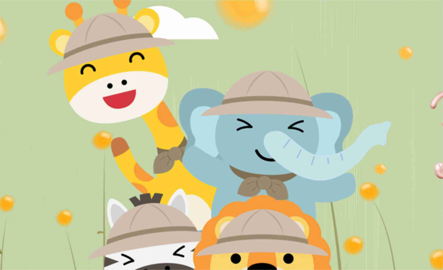 Cartoon Animal Drive Safari Kids Wallpaper