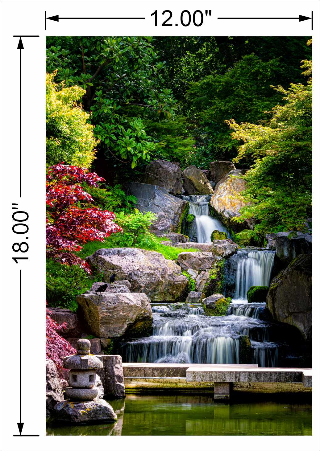 Waterfall With Full Portrait White step Water with greenery