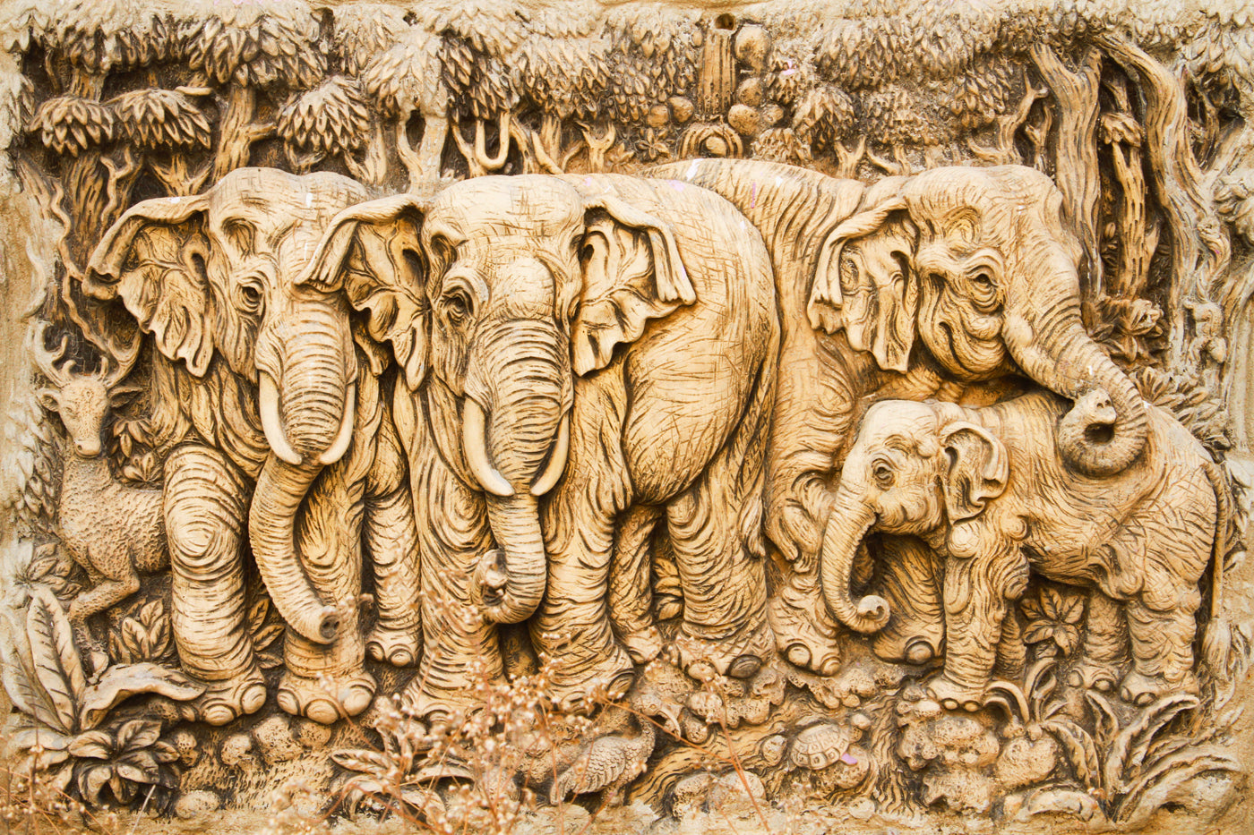 Elephant Family 3 Mural Wallpaper