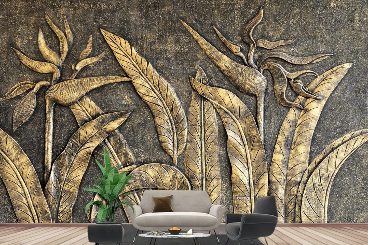 Tropical Mural Leaves